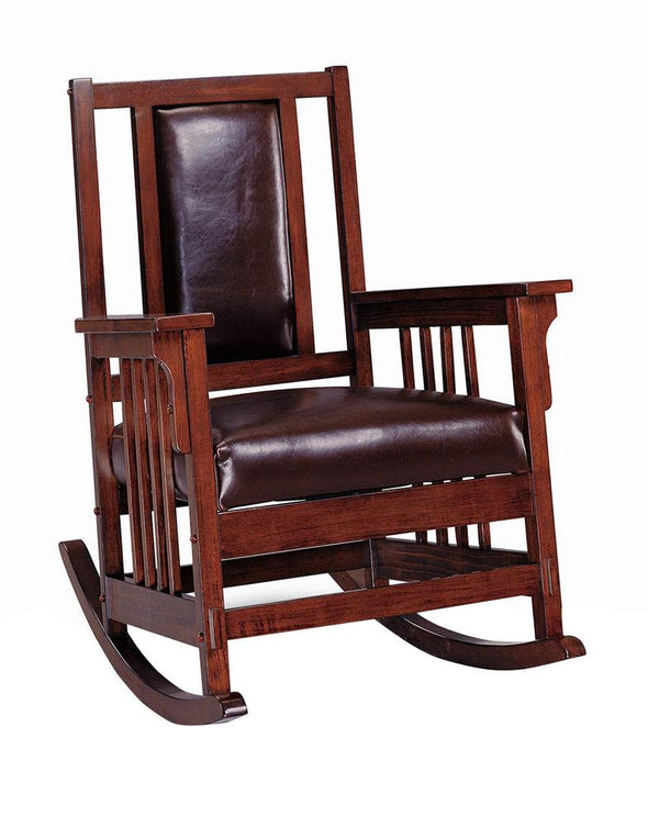 Ida Upholstered Rocking Chair Tobacco and Dark Brown - 600058 - Luna Furniture