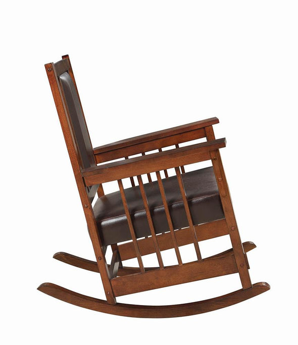 Ida Upholstered Rocking Chair Tobacco and Dark Brown - 600058 - Luna Furniture