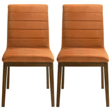 Ines Burnt Orange Velvet Dining Chair (Set of 2) from Midinmod - Luna Furniture