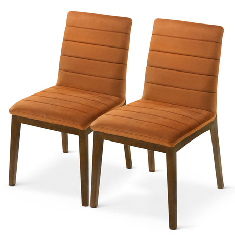 Ines Burnt Orange Velvet Dining Chair (Set of 2) from Midinmod - Luna Furniture