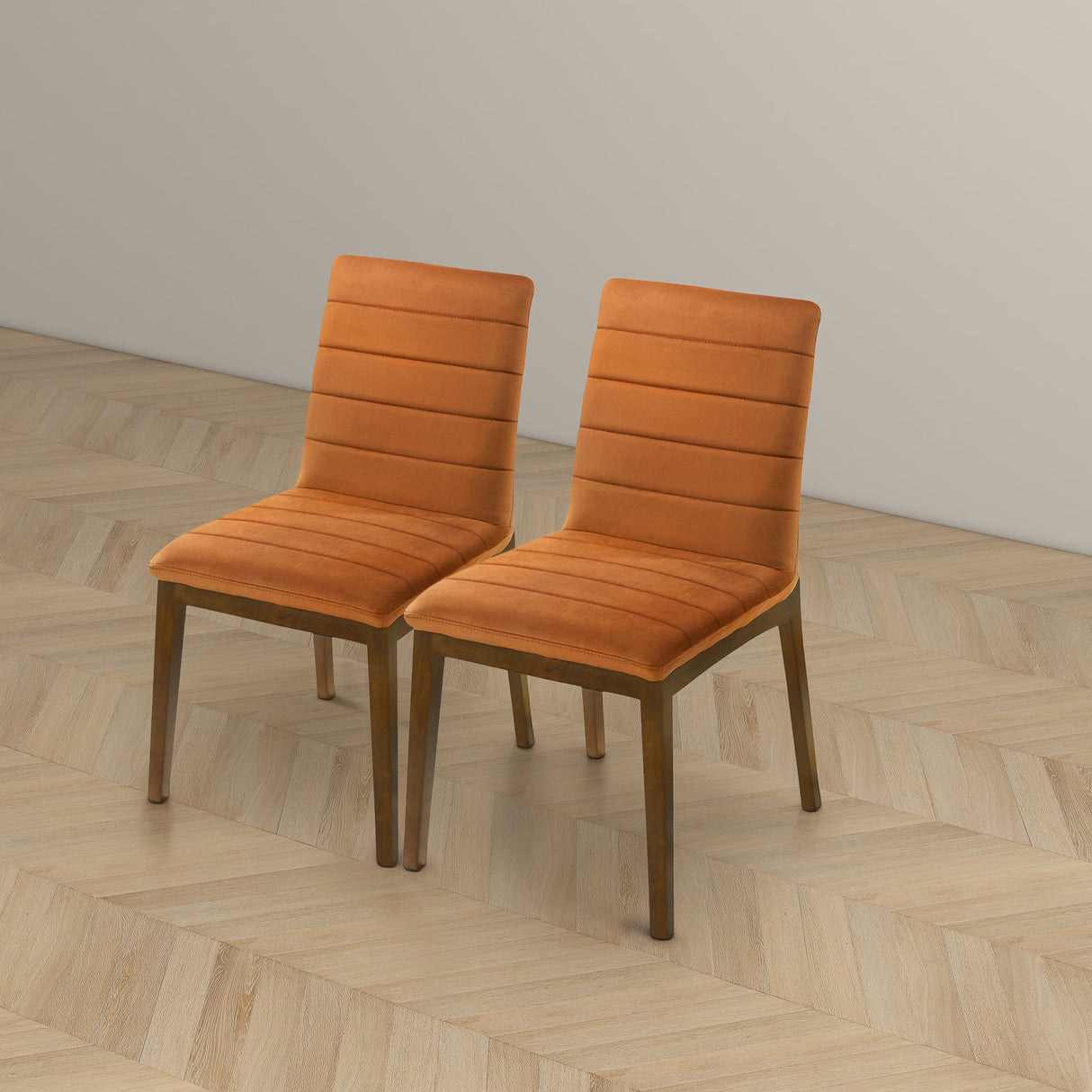 Ines Burnt Orange Velvet Dining Chair (Set of 2) from Midinmod - Luna Furniture