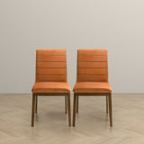Ines Burnt Orange Velvet Dining Chair (Set of 2) from Midinmod - Luna Furniture