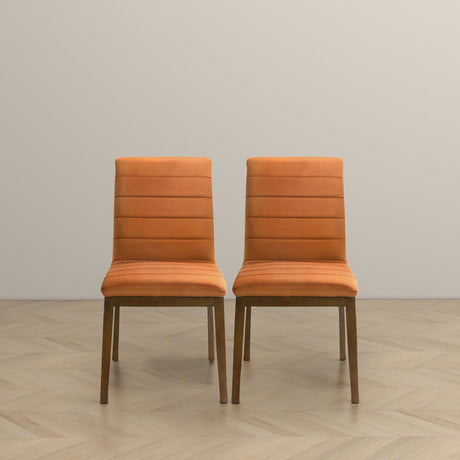 Ines Burnt Orange Velvet Dining Chair (Set of 2) from Midinmod - Luna Furniture