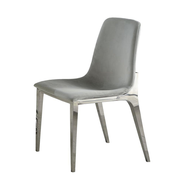 Irene Upholstered Side Chairs Light Grey and Chrome (Set of 4) - 110402 - Luna Furniture