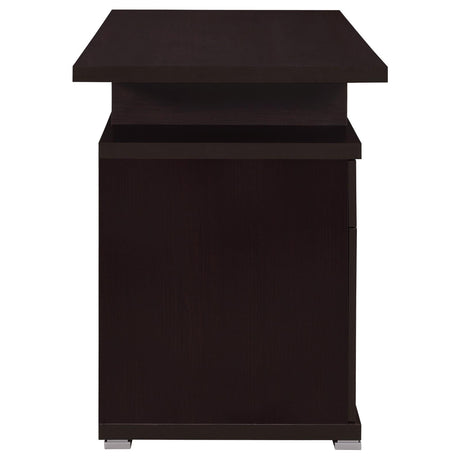 Irving Cappuccino 2-Drawer Office Desk with Cabinet from Coaster - Luna Furniture