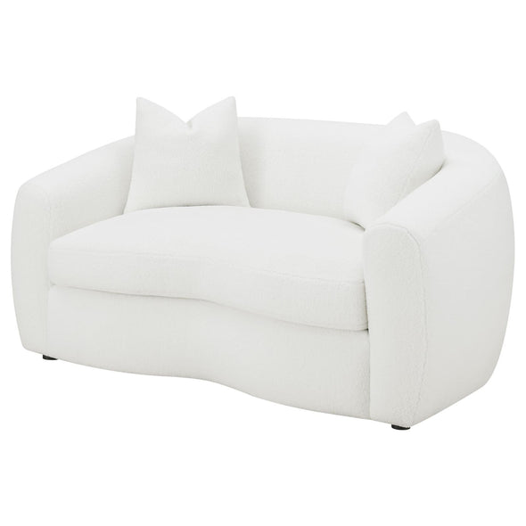 Isabella Upholstered Tight Back Loveseat White - 509872 - Luna Furniture