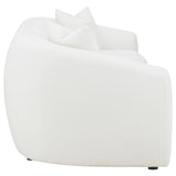 Isabella Upholstered Tight Back Sofa White - 509871 - Luna Furniture