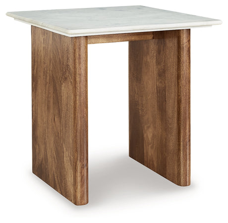 Isanti Light Brown/White End Table - T662-3 - Luna Furniture