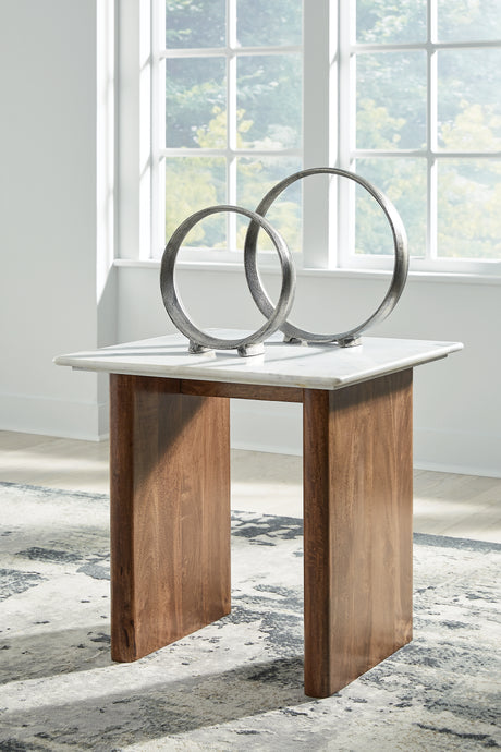 Isanti Light Brown/White End Table - T662-3 - Luna Furniture
