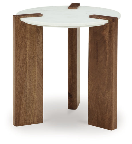 Isanti White/Brown End Table - T652-6 - Luna Furniture