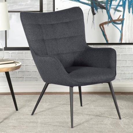 Isla Upholstered Flared Arms Accent Chair with Grid Tufted - 909466 - Luna Furniture