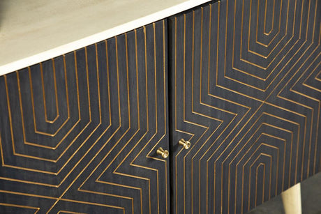 Ixora White Washed and Black 2-Door Accent Cabinet from Coaster - Luna Furniture