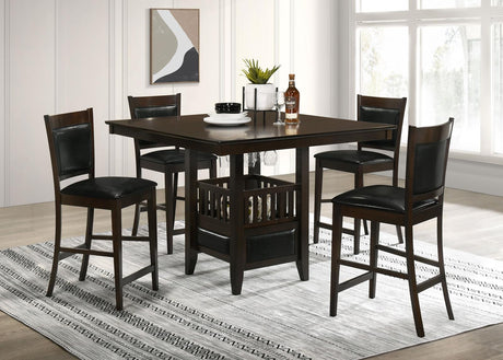 Jaden Transitional Cappuccino Five-Piece Counter-Height Dining Set - 100958-S5 - Luna Furniture