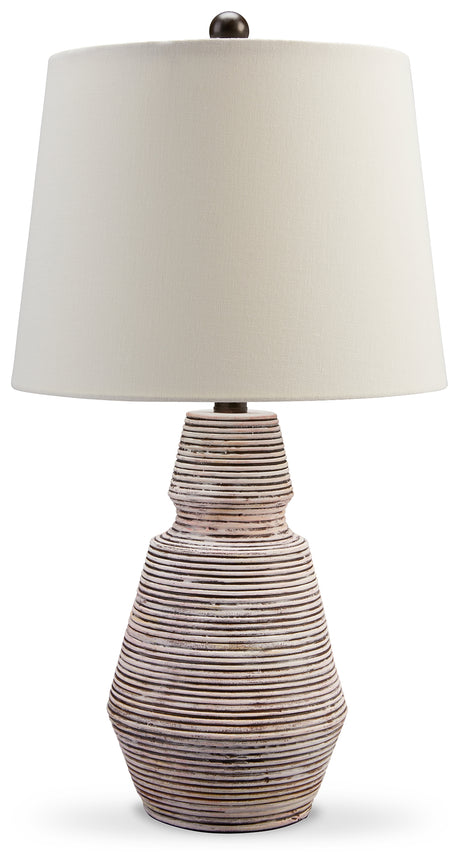 Jairburns Brick Red/White Table Lamp (Set of 2) - L243284 - Luna Furniture