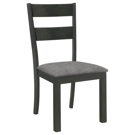 Jakob Upholstered Side Chairs with Ladder Back (Set of 2) Grey and Black - 115132 - Luna Furniture