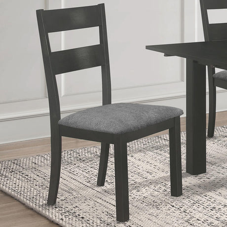 Jakob Upholstered Side Chairs with Ladder Back (Set of 2) Grey and Black - 115132 - Luna Furniture
