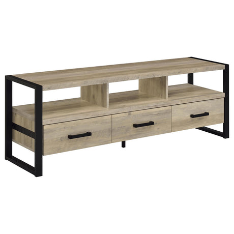 James 3-drawer Composite Wood 60" TV Stand Antique Pine - 704272 - Luna Furniture