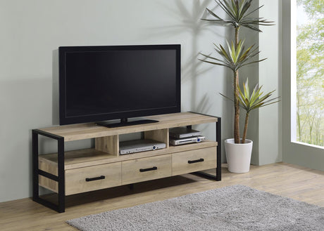 James 3-drawer Composite Wood 60" TV Stand Antique Pine - 704272 - Luna Furniture