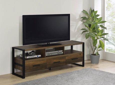 James 3-drawer Composite Wood 60" TV Stand Dark Pine - 704282 - Luna Furniture