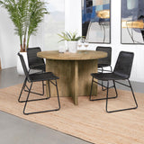 Jamestown Round Engineered Wood Dining Table with Decorative Laminate Mango Brown - 183021 - Luna Furniture