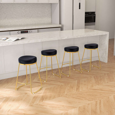 Jane 26" Mid-Century Modern Luxury Upholstered Stool Ivory Boucle from Midinmod - Luna Furniture