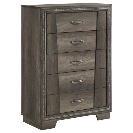 Janine 5-drawer Chest Grey - 223555 - Luna Furniture