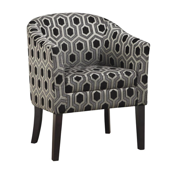 Jansen Hexagon Patterned Accent Chair Grey and Black - 900435 - Luna Furniture