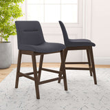 Jayden Mid-Century Modern 24" Upholstered Stool (Set of 2) Dark Grey Fabric - AFC00018 - Luna Furniture