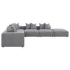Jennifer 6-piece Tight Seat Modular Sectional Grey - 551594-SET - Luna Furniture