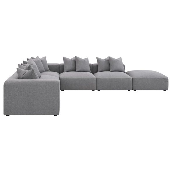 Jennifer 6-piece Tight Seat Modular Sectional Grey - 551594-SET - Luna Furniture