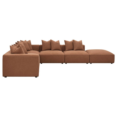 Jennifer Terracotta Upholstered 6-Piece Modular Sectional from Coaster - Luna Furniture