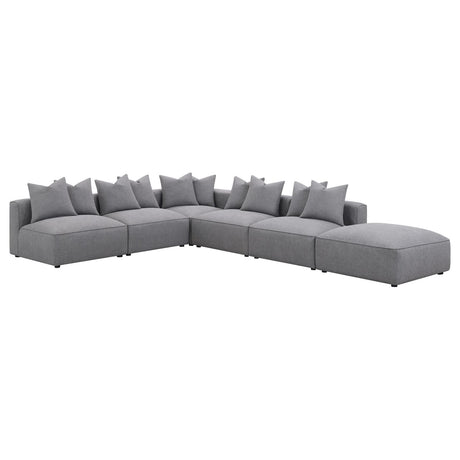 Jennifer Square Upholstered Ottoman Grey - 551596 - Luna Furniture