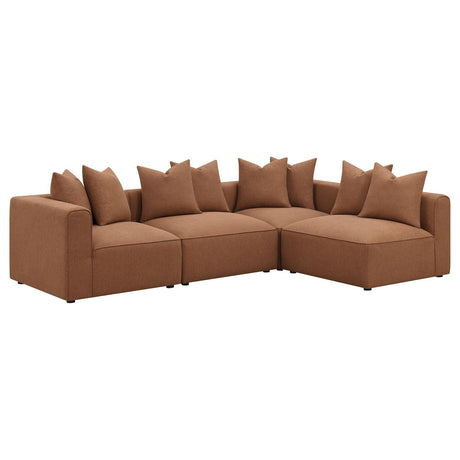 Jennifer Upholstered Corner Terracotta from Coaster - Luna Furniture
