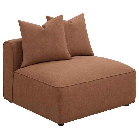 Jennifer Upholstered Tight Back Armless Chair Terracotta - 551591 - Luna Furniture