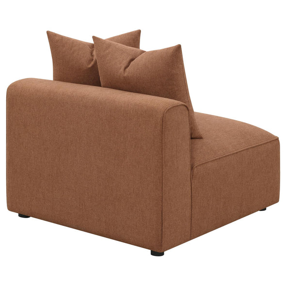 Jennifer Upholstered Tight Back Armless Chair Terracotta - 551591 - Luna Furniture