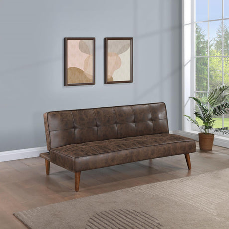 Jenson Dark Coffee Brown Multipurpose Upholstered Tufted Convertible Sofa Bed from Coaster - Luna Furniture