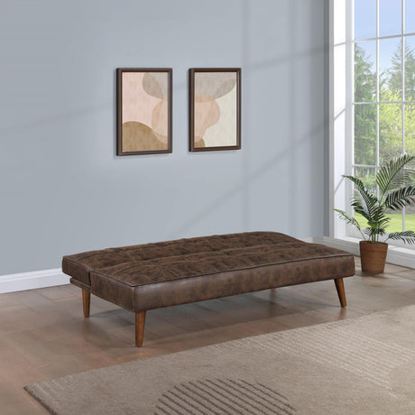 Jenson Dark Coffee Brown Multipurpose Upholstered Tufted Convertible Sofa Bed from Coaster - Luna Furniture