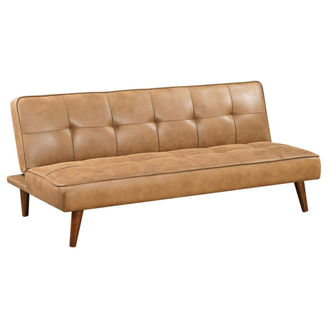 Jenson Multipurpose Upholstered Tufted Convertible Sofa Bed Saddle Brown - 360234 - Luna Furniture