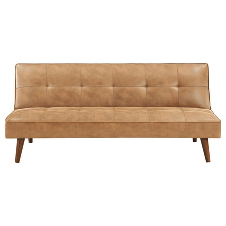 Jenson Saddle Brown Multipurpose Upholstered Tufted Convertible Sofa Bed from Coaster - Luna Furniture