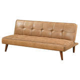 Jenson Saddle Brown Multipurpose Upholstered Tufted Convertible Sofa Bed from Coaster - Luna Furniture