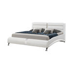 Jeremaine Eastern King Upholstered Bed White - 300345KE - Luna Furniture
