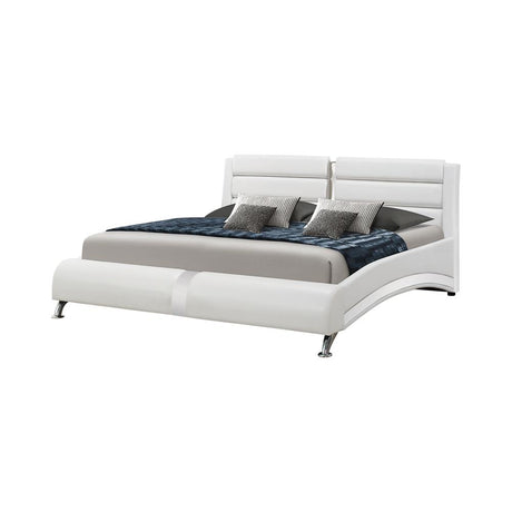 Jeremaine Queen Upholstered Bed White - 300345Q - Luna Furniture