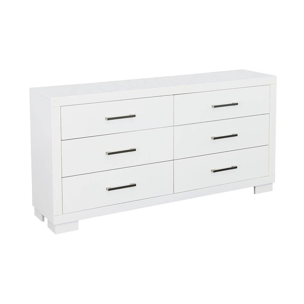 Jessica White 6-Drawer Dresser from Coaster - Luna Furniture