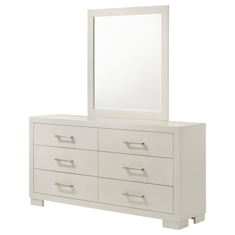 Jessica White 6-Drawer Dresser with Mirror from Coaster - Luna Furniture