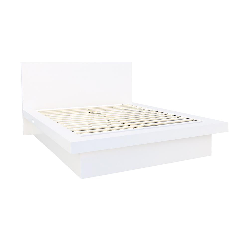 Jessica White Queen Platform Bed with Rail Seating from Coaster - Luna Furniture