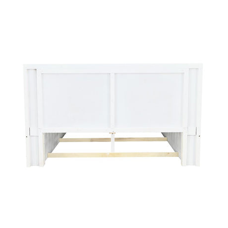 Jessica White Queen Platform Bed with Rail Seating from Coaster - Luna Furniture