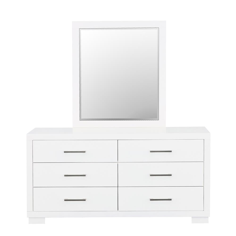 Jessica White Rectangular Mirror (Mirror Only) from Coaster - Luna Furniture