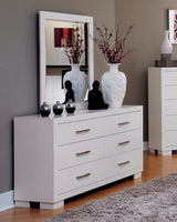 Jessica Rectangular Mirror White - 202994 - Luna Furniture