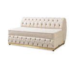 Jester Ivory Velvet Double Chaise Sectional - JESTERIVORY-SEC - Luna Furniture