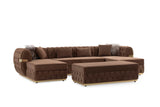 Jester Mocha Velvet Rectangle Ottoman from Nova Furniture - Luna Furniture